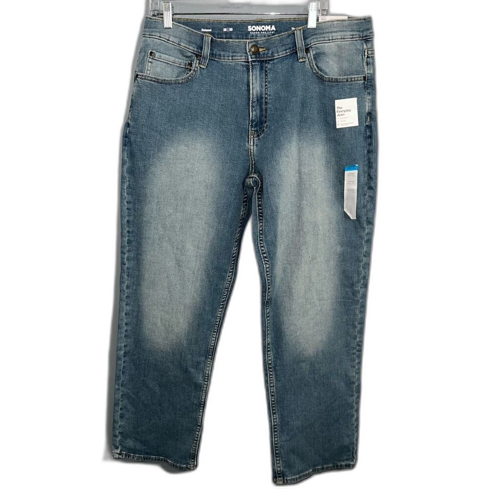 Men's NWT Sonoma Everyday Relaxed Denim Jeans Size 36x30